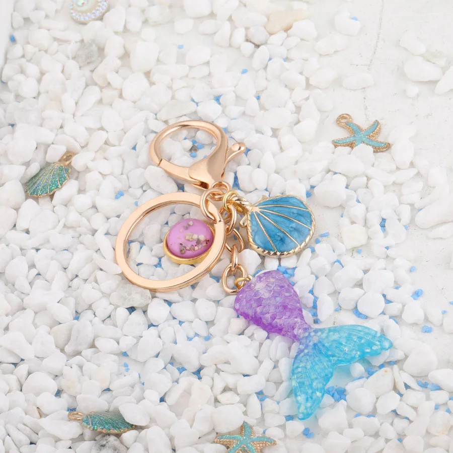 MiFaViPa Мода брелок в виде ракушки для ключей русалка градиент Цвет детские