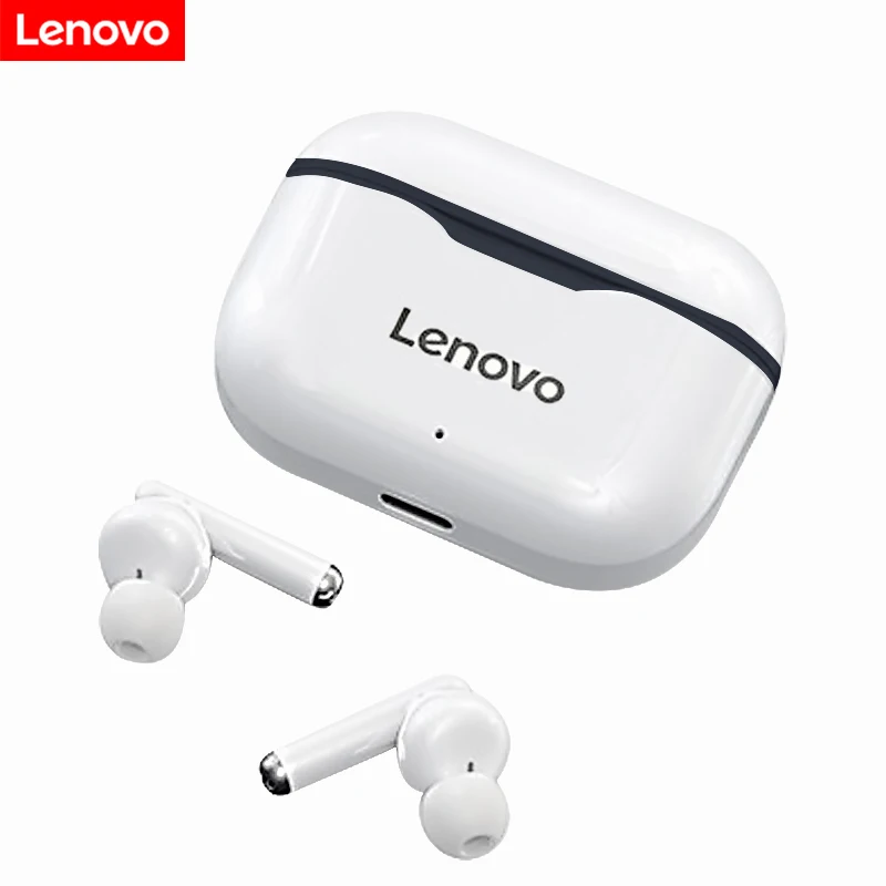lenovo lp1 tws bluetooth earphones sports wireless headset stereo earbuds music with mic charging box for androidios headphones free global shipping