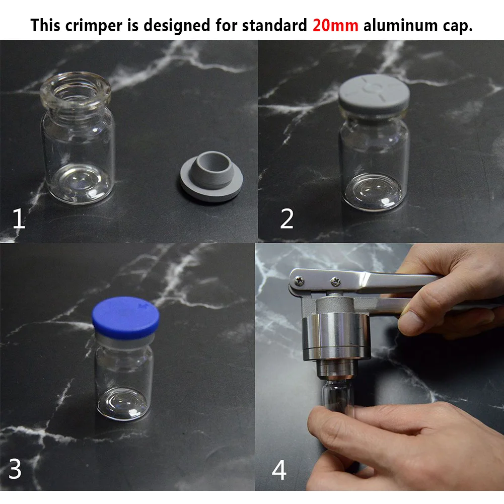 

20mm Home Vial Manual Crimper Handheld Sealing Machine Durable Easy Use Stainless Steel Solid Bottle Cap Flip Off Crimping Tool
