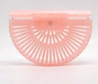 pink Секторная круглая акриловая сумка через плечо, летняя мини-сумка для девушек, дамские сумочки, черепаховая полая сумка, мини вечерние сумочки, клатчи - Цвет: pink