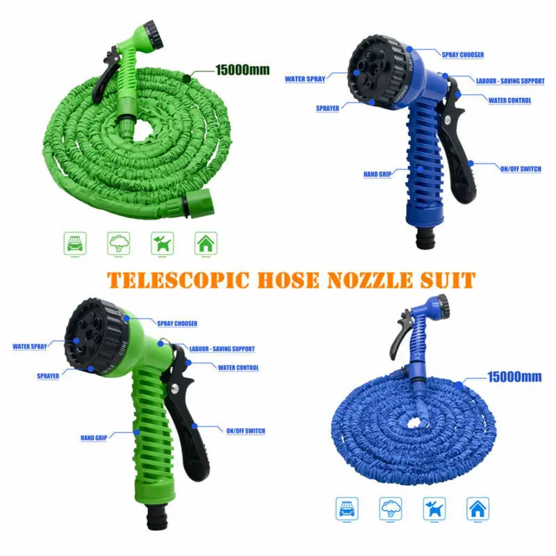 Водяной пистолет высокого давления гибкий легкий шланг растягивающийся садовый