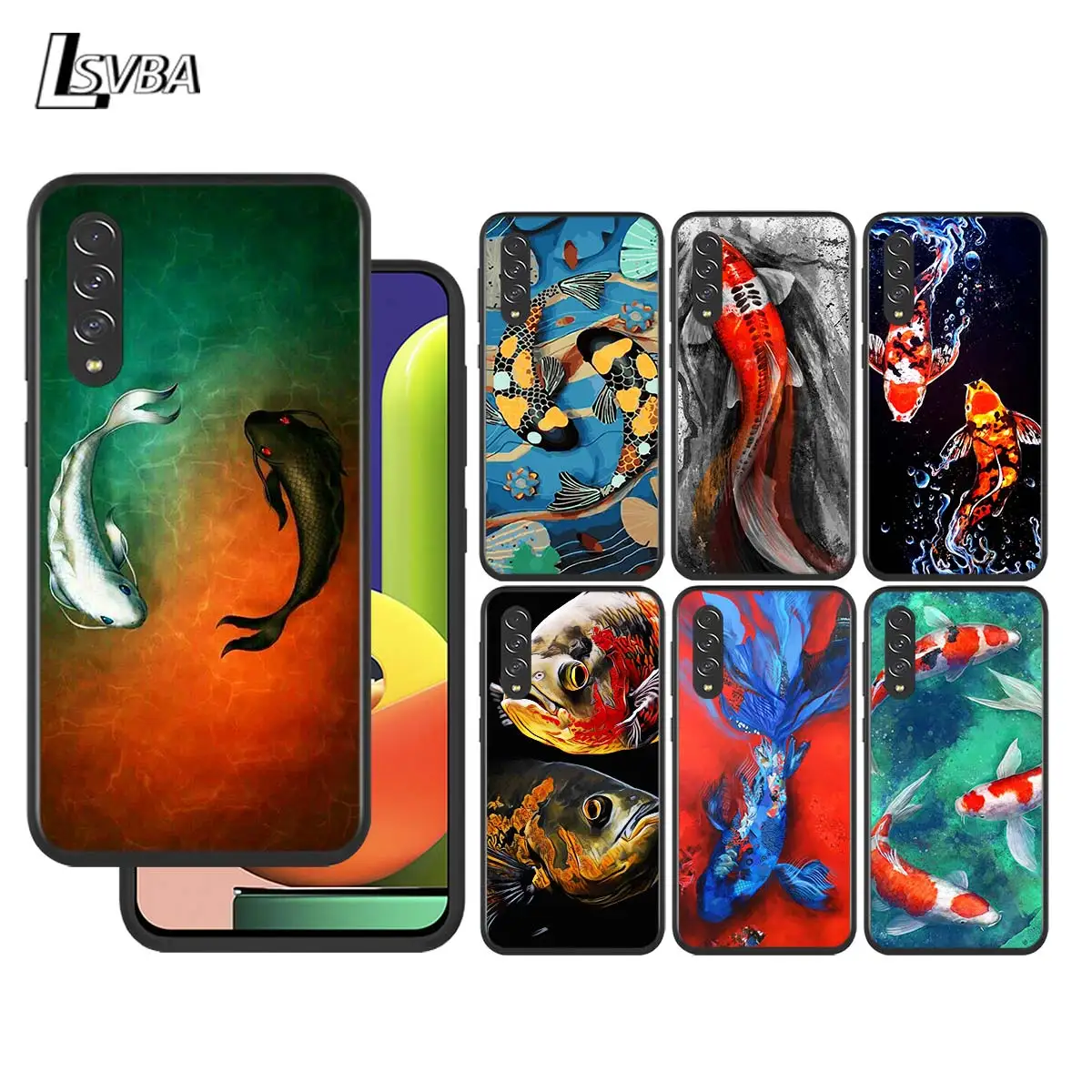 

Fish Painting Art for Samsung Galaxy A90 A80 A70 A60 A50 A40 M30 A20E A2Core A10S A10E Silicon Soft Black Phone Case