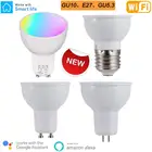Умная Wi-Fi лампа 6 Вт RGB волшесветильник ПА лампа чашка Пробуждение свет s совместим с Alexa и Google Assistant GU10E27GU5.3