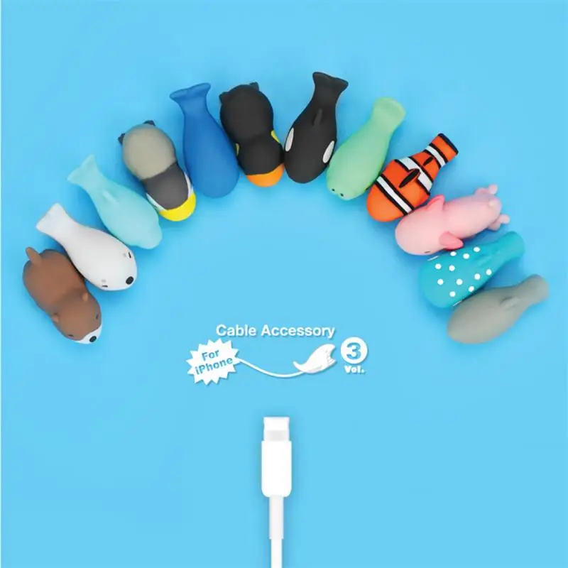 1 шт. милые животные Usb зарядное устройство защита для кабеля "укус" для Iphone Andriod USB кабель зарядное устройство протектор
