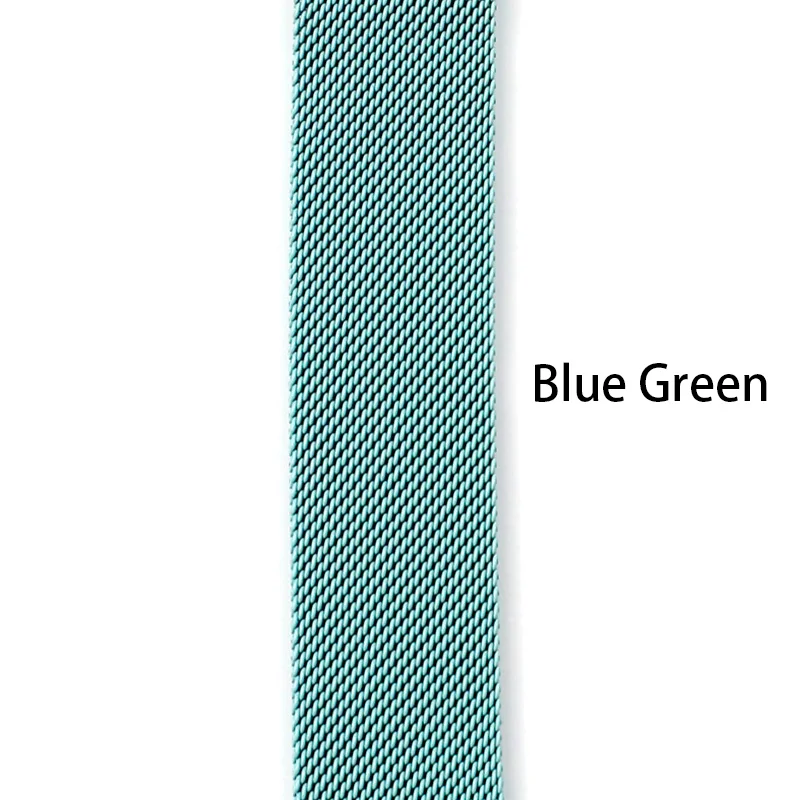 Blue Green DIMU Миланский Браслет, Браслет для наручных часов Apple Watch, версии 5/4/3/2/1 38 мм 42 мм Нержавеющая сталь ремешок для наручных часов iWatch, 40 мм, длина-44 мм, ремешок для часов - Цвет ремешка: Blue Green