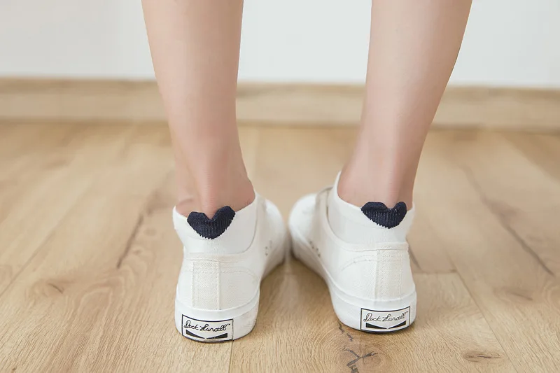 5Pairs/lot Women Cotton Striped Socks Cute Ankle Socks Short Women Socks Casual Animal Ear Red Heart Gril Socks 35-40