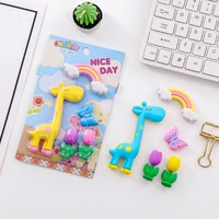 free shipping 10packs creative giraffe rainbow korean eraser drawing painting rubber stationary gift for children award