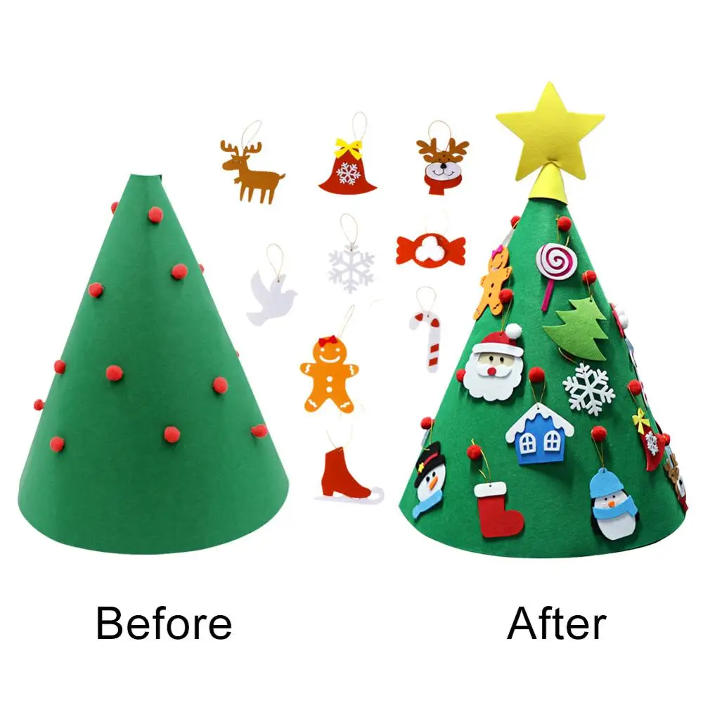 OurWarm 3D DIY Детская войлочная елка с снеговиком Санта Клаусом украшения детские