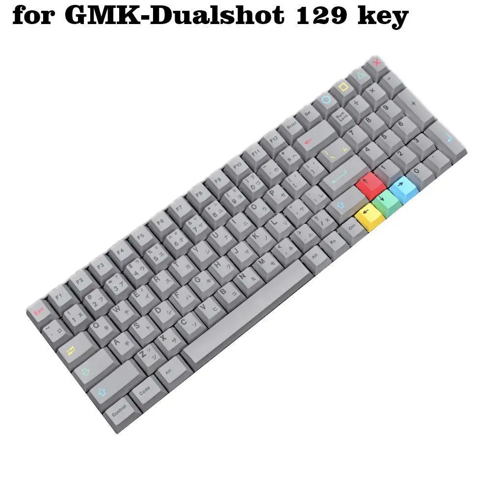 

For GMK Dualshot Theme Keycaps 129 Keys PBT DYE-SUB Profile Keycap For Mechanical Gaming Keyboard Grey Series Key Caps