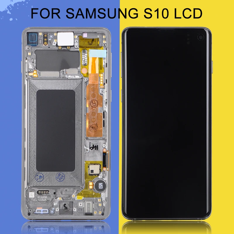 

Catteny 1pcs G973 Display For Samsung Galaxy S10 LCD G973F Touch Screen Panel Glass Digitizer Assembly With Frame 6.1inch