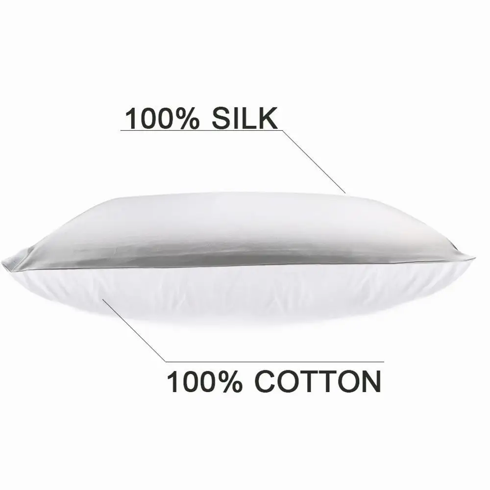 

50 Natural Silk Pillowcase with Cotton Underside for Hair and Facial, 19 Momme
