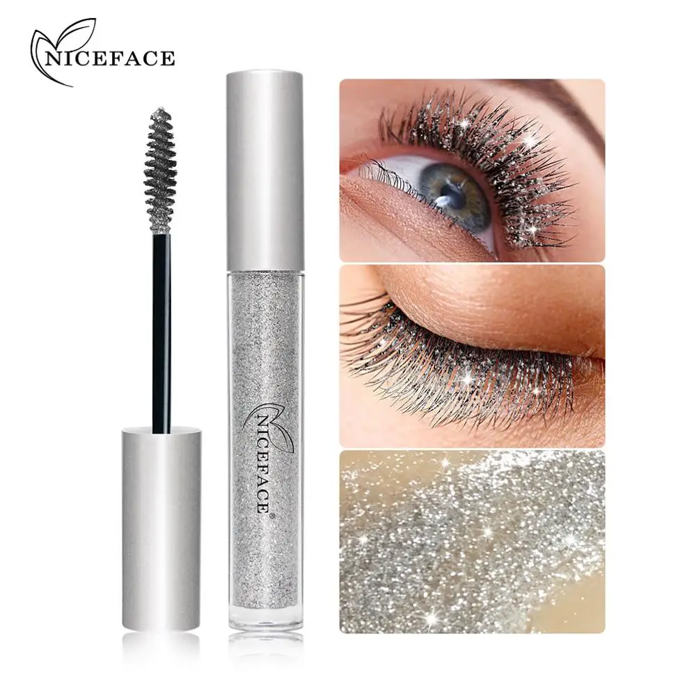 

NICEFACE diamond glitter mascara quick dry water drop makeup long lasting waterproof curling thick shiny eyelash mascara QB064