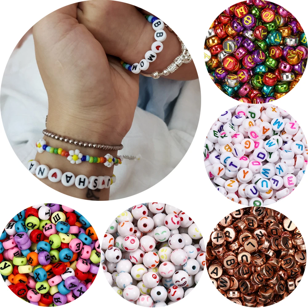 120 шт. туфли на плоской подошве с круглым носком акриловые бусины в форме букв