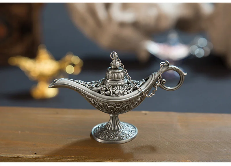Ближний Восток Aladin лампа фигурка волшебная лампа чайник арабское украшение дома аксессуары позолоченная эмаль Металлическая лампа орнамент
