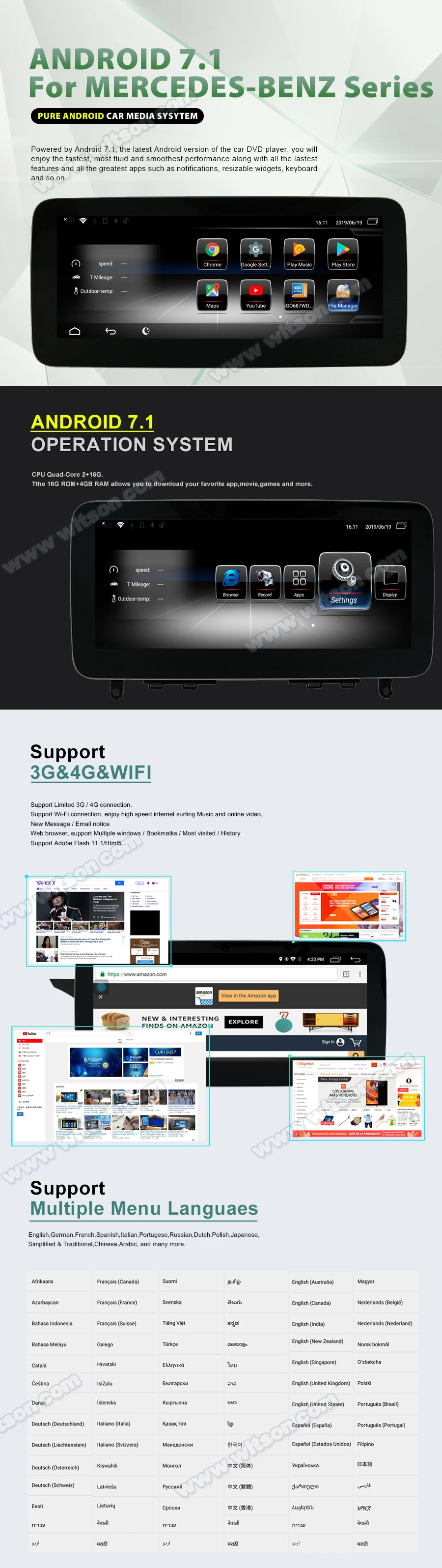 WITSON Android 9,0 10,25 ''автомобильный gps радио для BENZ e-класс W212 седан E180 E200 E260 E300 E320 E350 E400 E500 E550 E63AMG NTG4.0