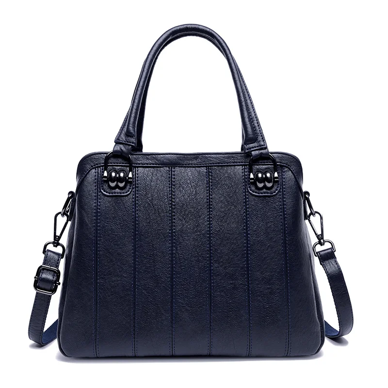 New High Quality Leather Ladies Shoulder Bag Luxury Handbags Women Bags Designer Large Capacity Crossbody Bags For Women - Цвет: Blue
