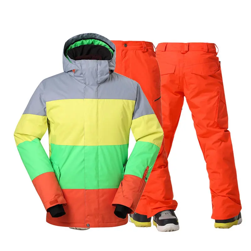High Men's Snow Suit Wear Winter Outdoor Sports Snowboarding Clothing 10K Waterproof Windproof Breathable Ski Jacket + Pant Male