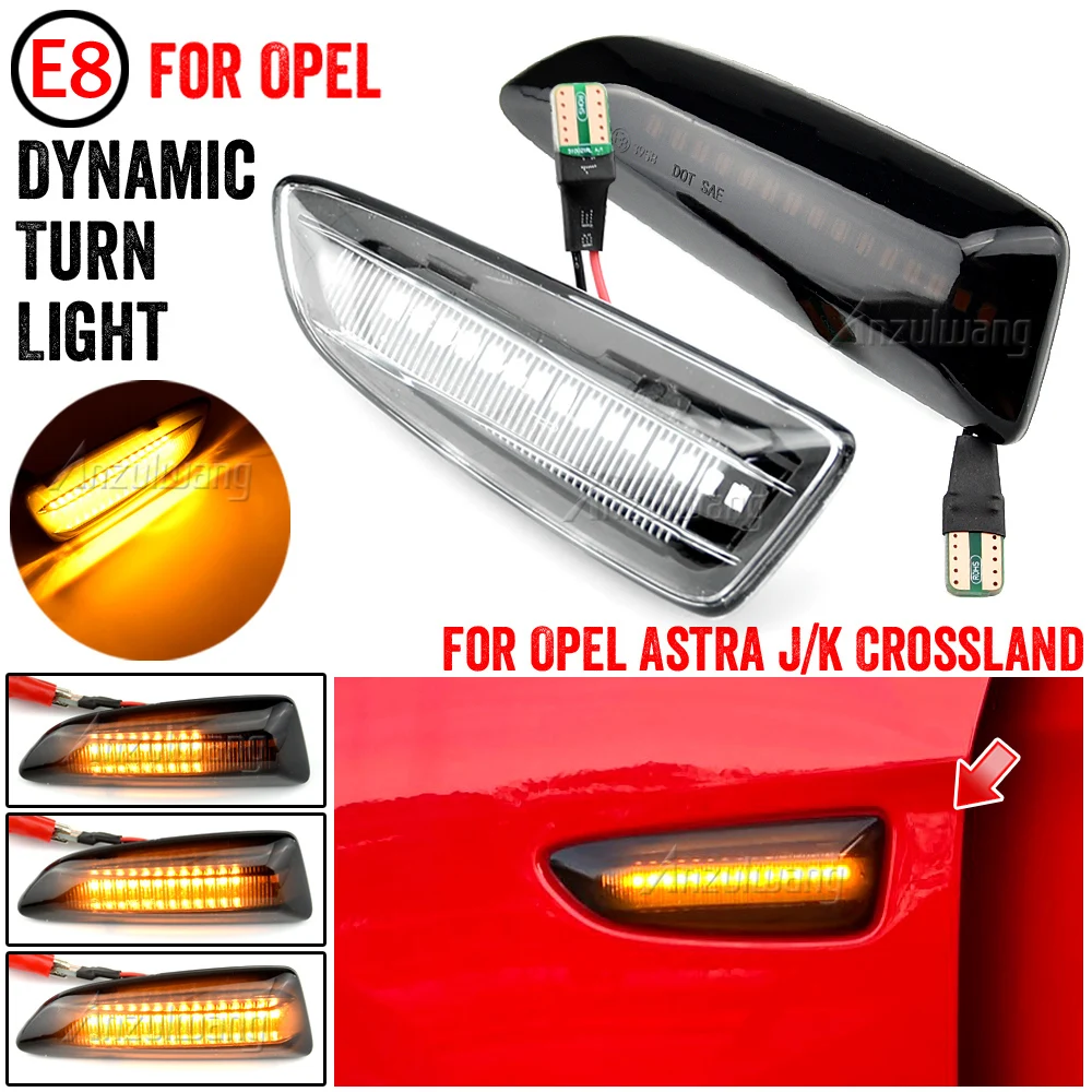 

Dynamic LED Fender Side Marker For Opel Astra J K Zafira C Crossland Grandland X Insignia B Turn Signal Lights lamps