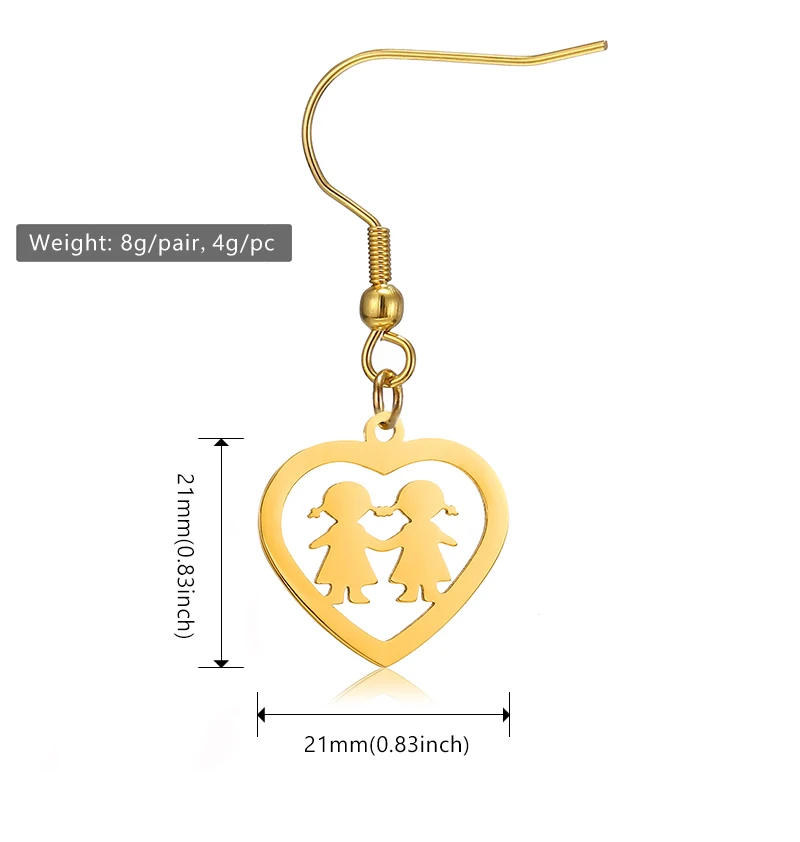

Heart shaped Earrings girl boy shape earrings Woman earring Hanging earrings earrings for women jewelry birthday gift
