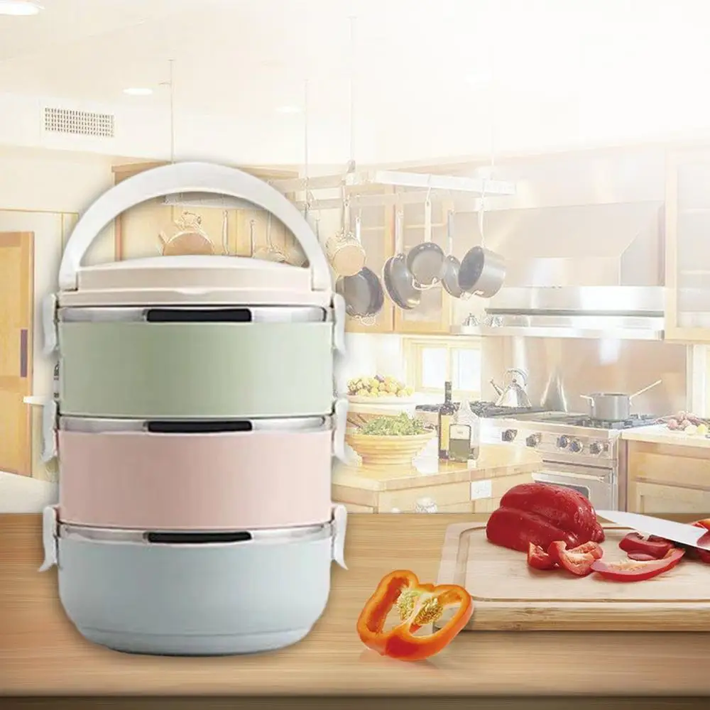 

1/2/3/4-Story школьный офисный Ланч-бокс из нержавеющей стали с пищевой изоляцией, детский Ланч-бокс, переносная коробка для пикника из нержавеющ...