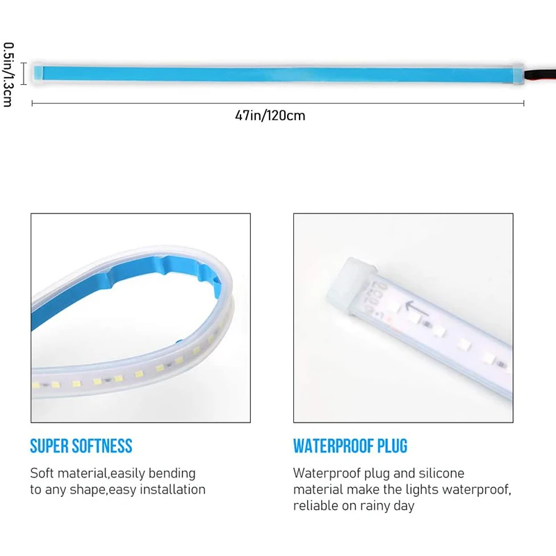 1pcs Car Door Decoration Light Strips Styling Strobe Flashing Safety 12V LED Opening Warning Lamp Strip Waterproof | Автомобили и