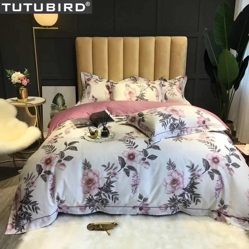 Белое розовое постельное белье роскошный комплект постельного белья из