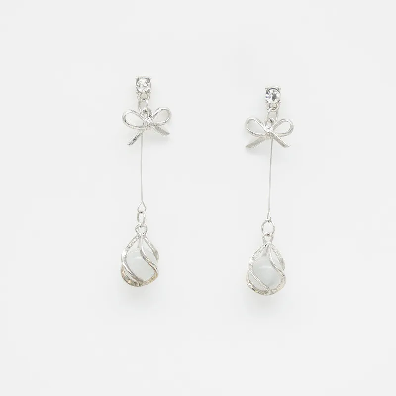 Элегантные Золотые длинные серьги в виде капель с опалом для женщин корейские