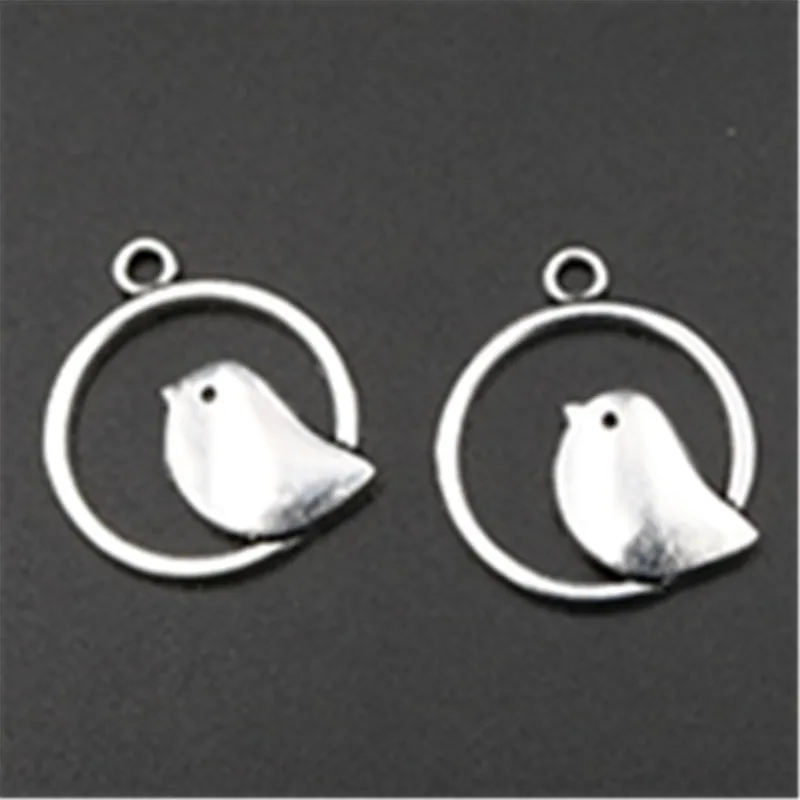 

20pcs Silver Plated Cute Birds Charm Earrings Necklaces Pendant DIY Fashion Metal Jewelry Handicraft Findings 20mm A594
