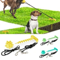 dog tie out cable and stake dog chew toy with pull rope stake molar ball suitable for small medium large dogs