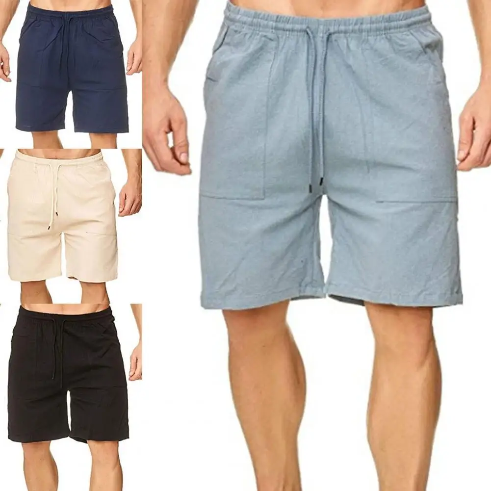 

Женские летние однотонные спортивные шорты до колена, мужские тренировочные шорты с широкими штанинами и двумя карманами, уличная одежда, ш...