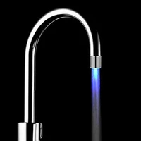creative temperature sensor blue led light water faucet tap glow lighting shower spraying filter faucet for kitchen bathroom