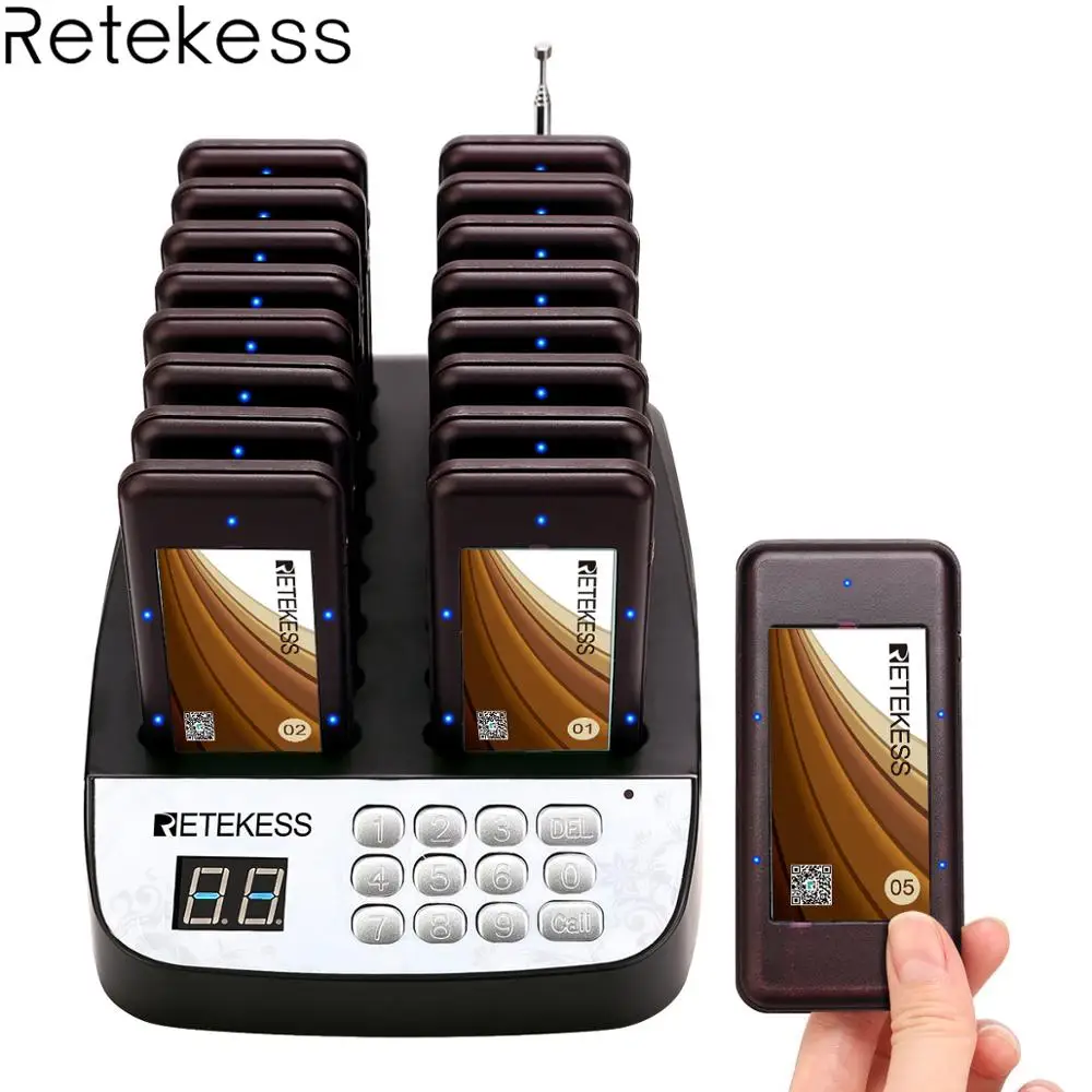 Retekess T113 ресторанная Беспроводная система ожидания для гостей с 1 передатчиком + 16