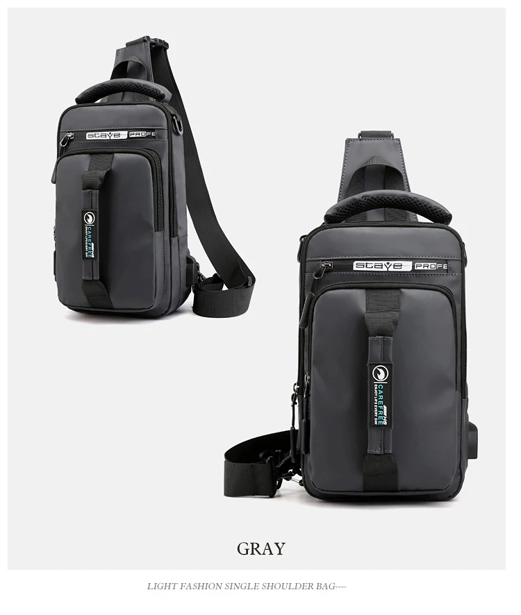 OZUKO New Multifunction Crossbody Bag for Men Chest Pack Sling&Double Shoulder Bag Male Waterproof Short Trip Messenger Bag