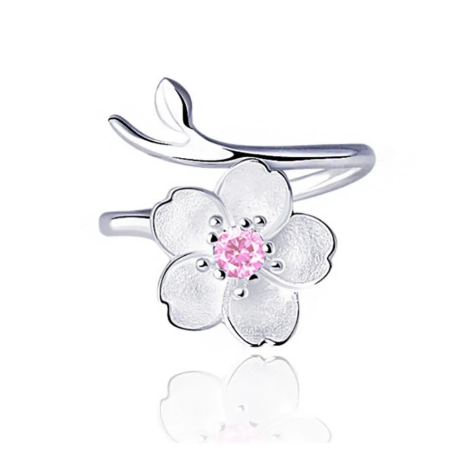 Pink Zircon Серебро 925, ювелирное изделие, фиолетовое циркониевое Вишневое кольцо, простое модное серебряное кольцо для женщин, обручальное, свадебное, элегантное, аксессуары - Цвет камня: Pink Zircon