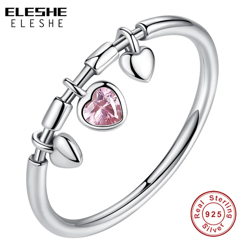 925 кольцо из стерлингового серебра бледно-сверкающие сердце Ясно CZ Анель женский