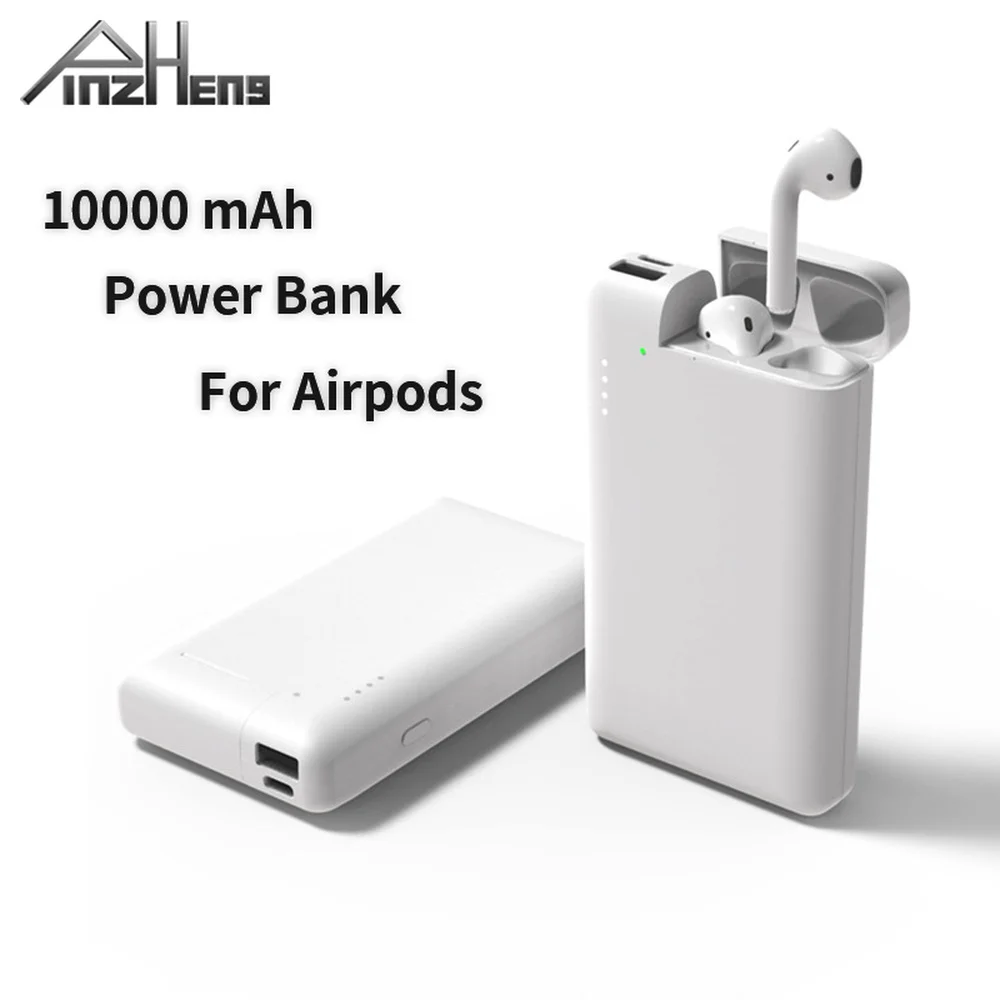PINZHENG 10000mAh Power Bank For Airpods Portable Charger External Battery Powerbank USB Power Bank For iPhone Xiaomi Powerbank