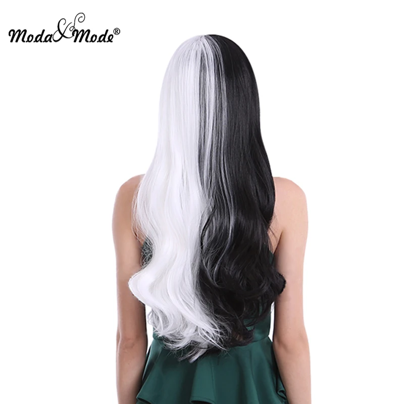 Парик Moda & Mode Wig26 для косплея черно-белого цвета длинный шелковый прямой