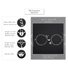 2 шт.компл. магнит в форме сердца притягивает парный браслет любовь ключ замок очарование ювелирные изделия из нержавеющей стали цепочка ожерелье ювелирные изделия