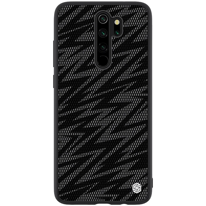 Черный Для Xiaomi Redmi Note 8 Pro Note8 Pro Чехол мерцающий чехол s Nillkin Жесткий ПК+ Мягкий ТПУ градиентный полиэстеровый светоотражающий чехол - Цвет: Черный