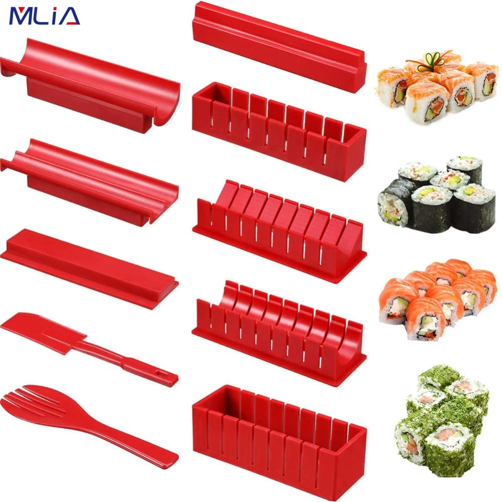 MLIA DIY 10pcs Sushi Maker Rice Mold High Quality Japanese Ball Cake Roll Multifunctional Mould Making Tools | Дом и сад