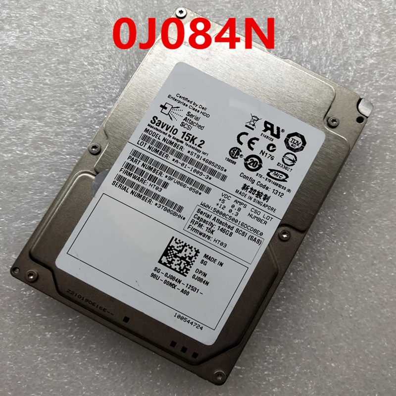 

Almost New Original HDD For Dell 146GB 2.5" SAS 6 Gb/S 16MB 15000RPM For Internal HDD For Server HDD For 0J084N ST9146852SS