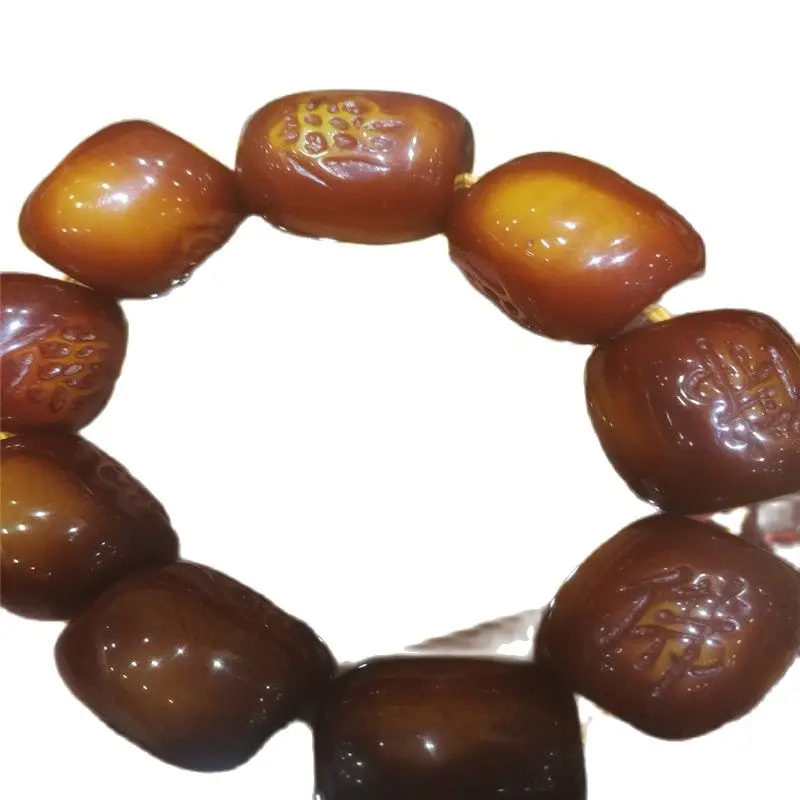 

Китайский янтарный браслет из пчелиного воска, эластичный браслет с бусинами