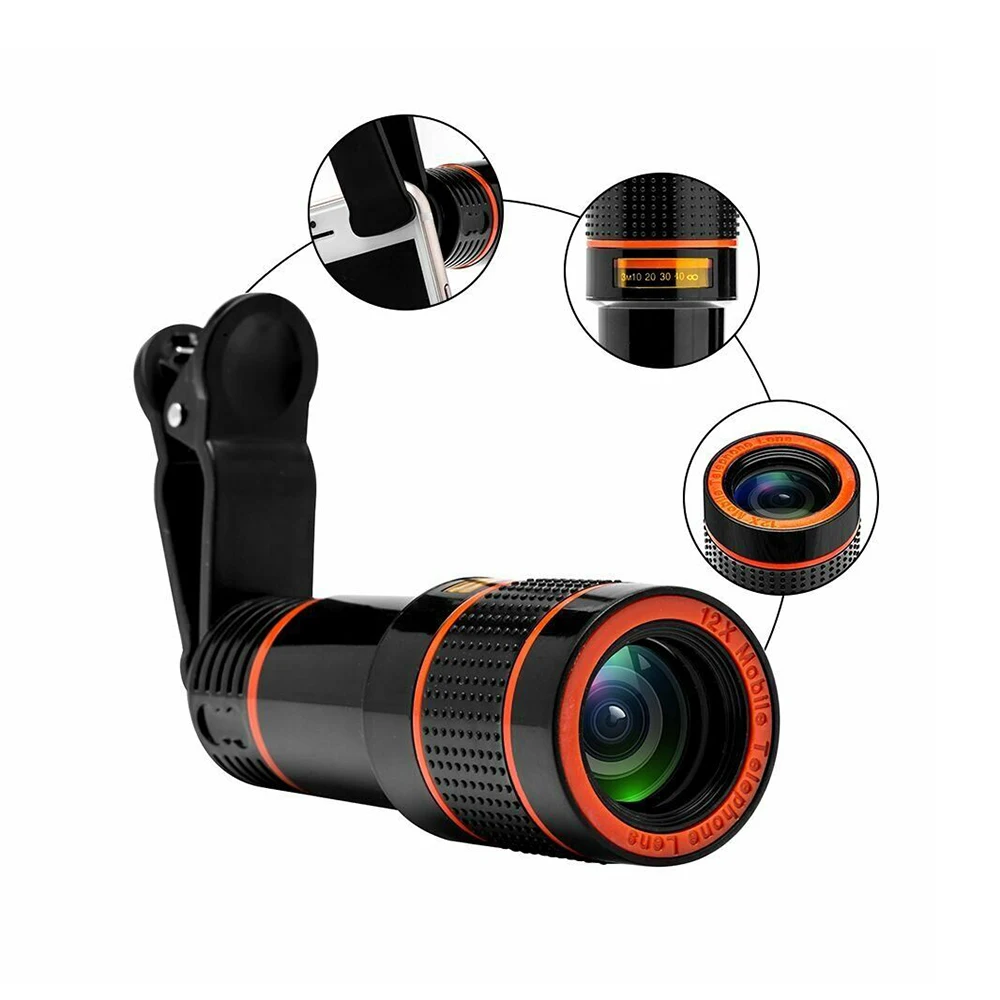 Объектив камеры телефона 8X универсальный зажим зум телескоп для сотового