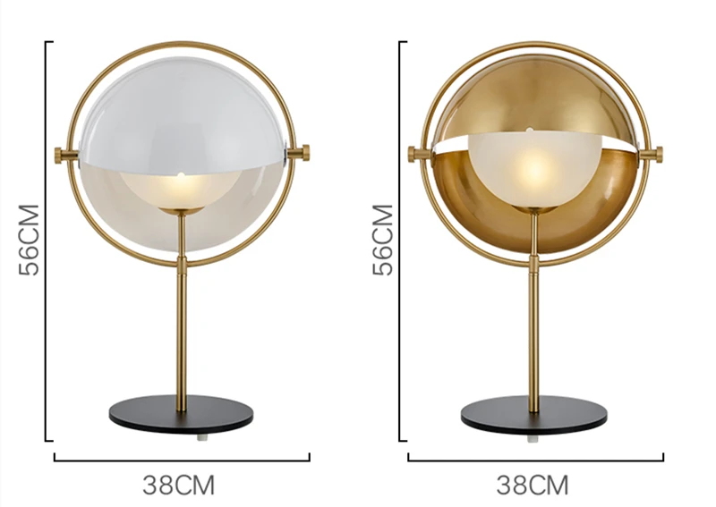 Металлическая настольная лампа в скандинавском стиле современная с латунным