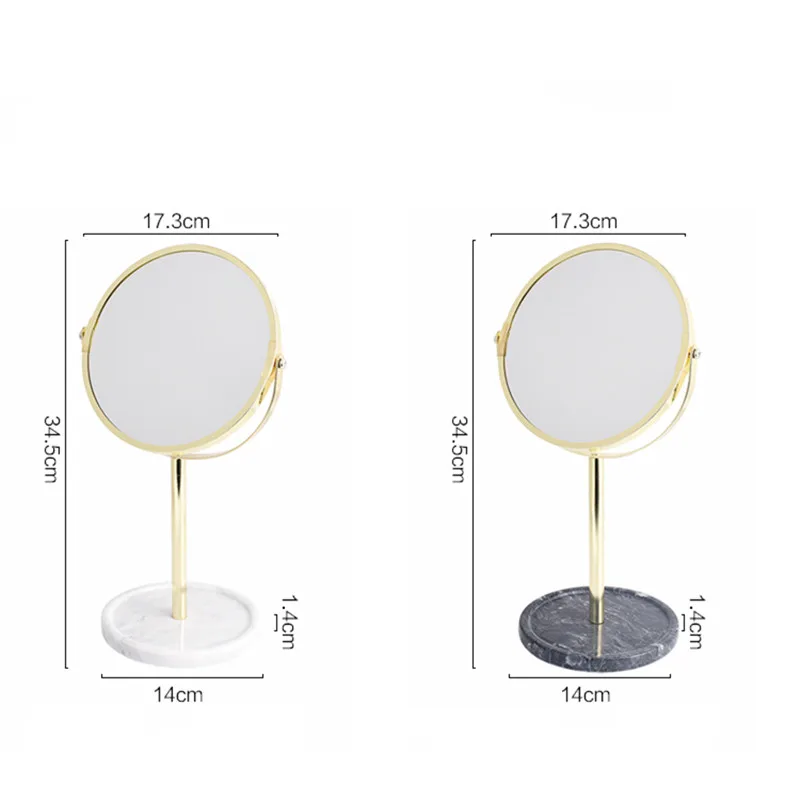 Двухстороннее зеркало для туалетного столика свадебное принцессы с портативным