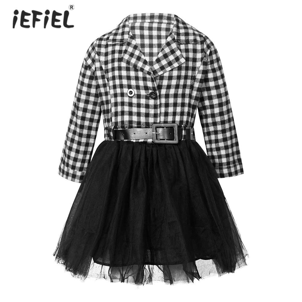 

Платье-пачка для девочек детское модное платье из хлопка с принтом героев мультфильма, рубашка в клетку, платья с длинными рукавами для дево...