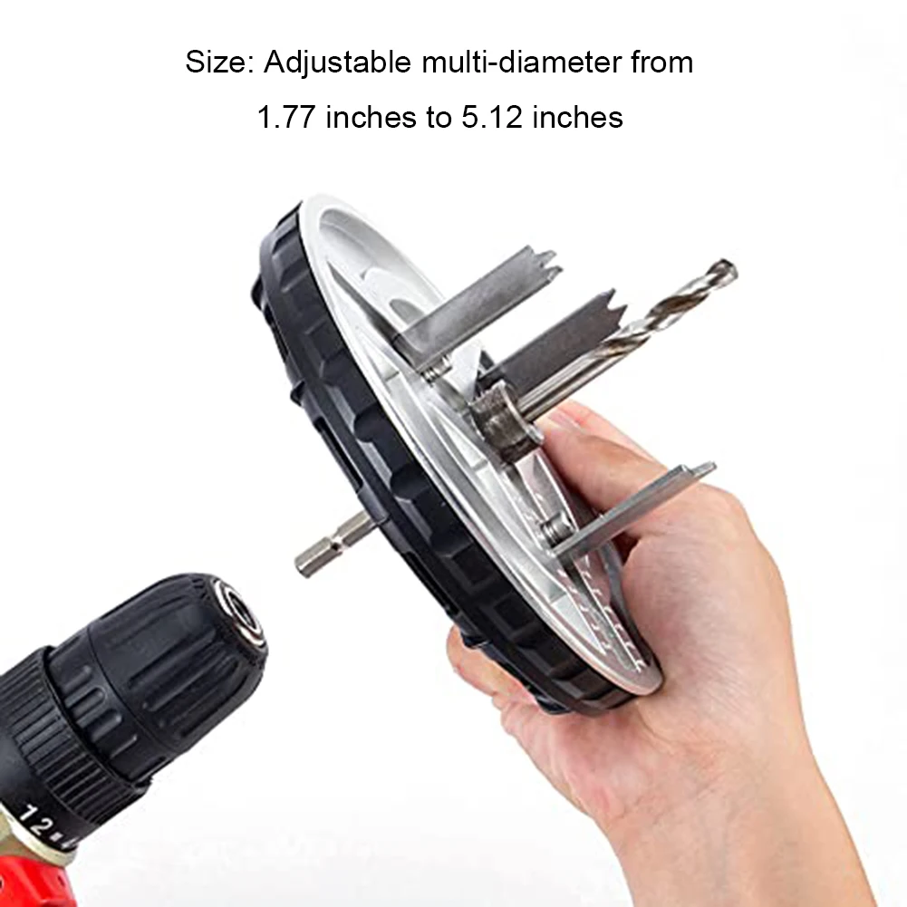 

Adjustable Punching Saw Boring Holes 1.77-5.12inch Hole Cutter Digging Drilling for Carpenter Puncher Woodworking Power Tools