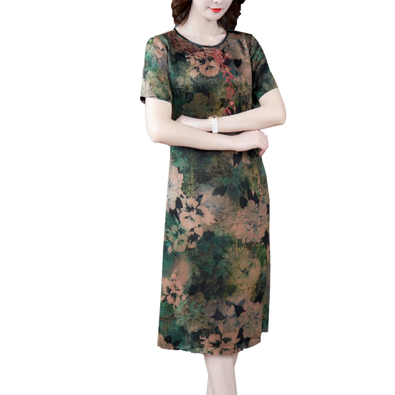 

COIGARSAM 4XL Plus Size Vintage Women dress New Summer Spring Dresses 8609