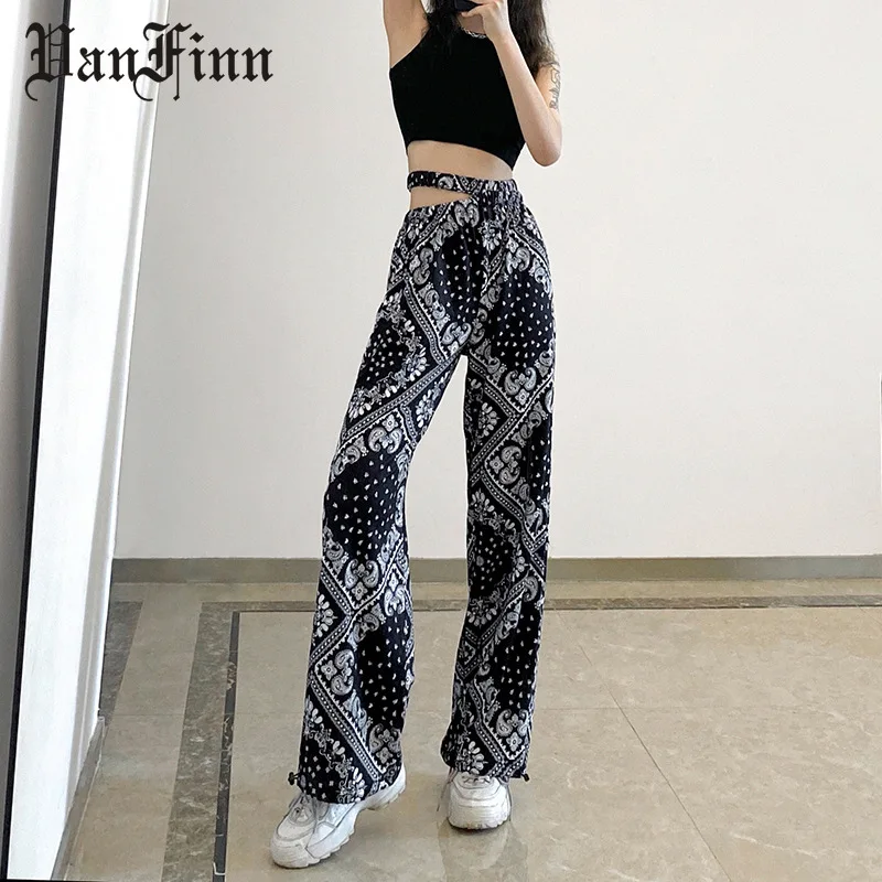 

Fashion Summer 2021 Sexy New Women Pants Fashion Cashew Print Loose-fitting Trousers Women Casual Trousers for Female Streetwear