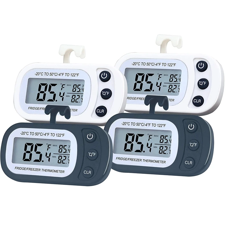 

Fridge Thermometer, Min-Max Temperature Range Hanging Hook Back Freezer Thermometer (Pack Of 4)